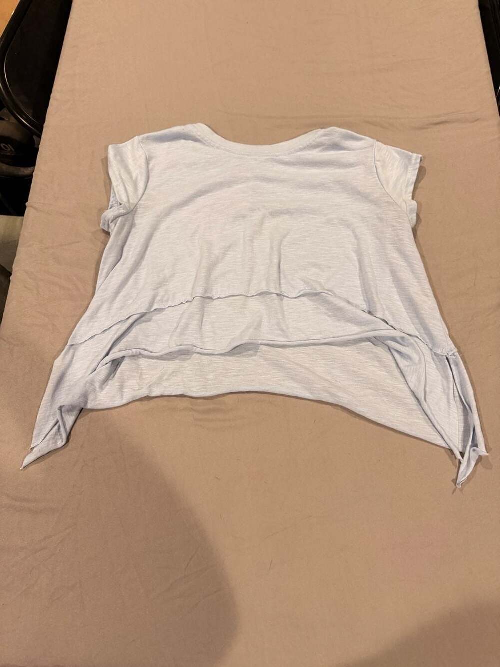 SHEIN Asymmetrical Hem Short Sleeve T-Shirt Size S Light Blue